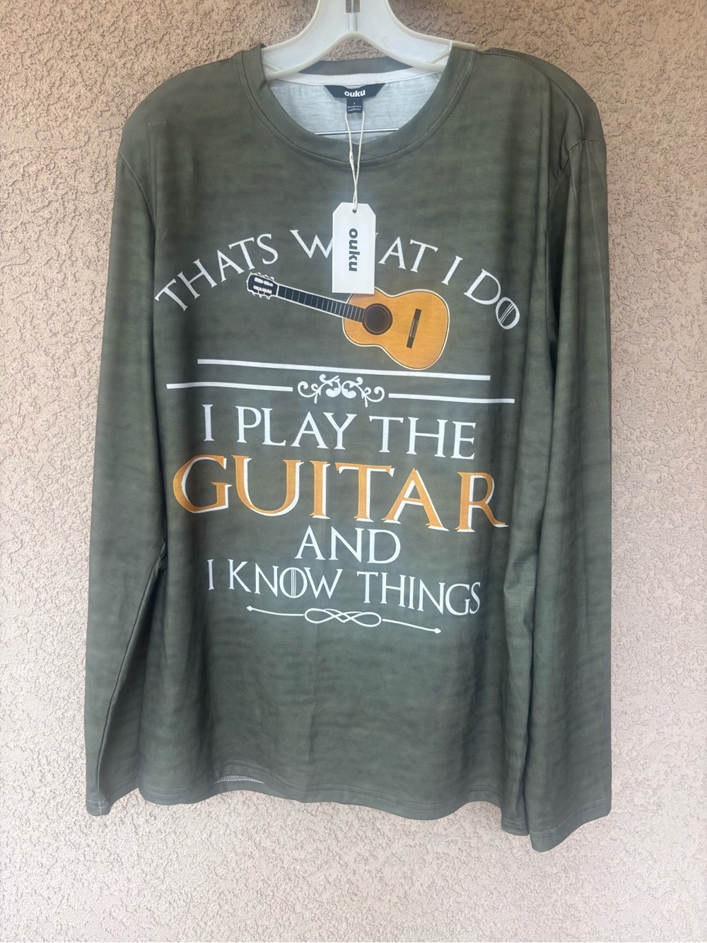 Ouku long sleeve graphic tee guitar